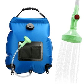 Portable Camping Solar Shower Bag,Camping Shower Bag for Outdoor Shower,5Gal(20L) Shower Bag with Removable Hose and On-Off Switchable Shower Head,for Outdoor Traveling/Beach/Adventure (Blue)