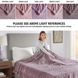 Beautyrest Heated Plush Elect Electric Blanket with 20 Heat Level Setting Controllers Equip with Secure Comfort Technology and 10 Hours Auto Shut Off, Full: 80x84, Lavender,BR54-0655