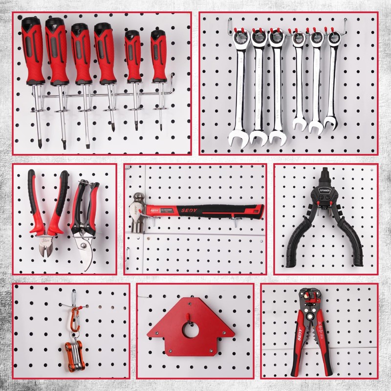 Ultimate 121-Piece Pegboard Hooks Set, Pegboard Accessories with Metal Hooks,