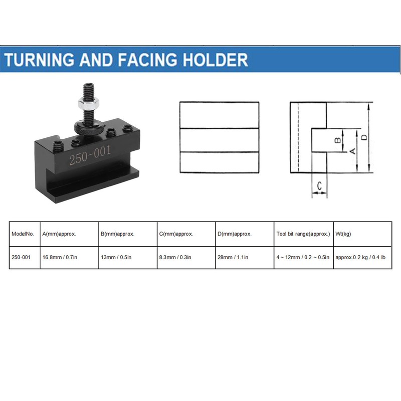 Tool Post Universal Wedge Type Boring Bar Holder Replacement CNC