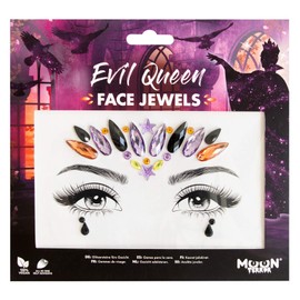 Face Jewels by Moon Terror - Festival Face Body Gems, SFX Make-Up, Crystal Make Up Eye Glitter Stickers, Temporary Tattoo Jewels, Special Effects Makeup (Evil Queen)