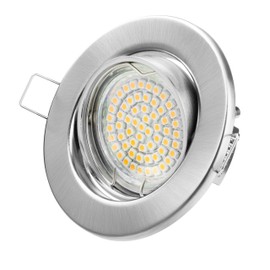 LED Downlight | Warmwhite - Coldwhite | 3W 250lm | Chrome Brushed Rotable | incl. GU10 Adaptor (Warmwhite)