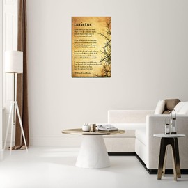 Wufdnvjkn Invictus Poem Wall Art, Framed Inspirational Quote Print Canvas Retro Motivational Decor for Home, Office, Bedroom 12x18 In