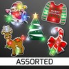 FlashingBlinkyLights Assorted Christmas Light Up LED Lapel Pins (Set of