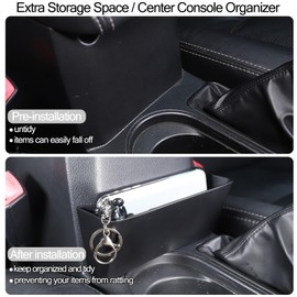 Aotumcer Center Console Sunglasses Holder Armrest Box Black Eyeglasses Storage Box Key Card Holder Compatible with 2013-2018 Subaru Forester Accessories, Refresh Console Interior