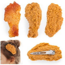 RP Remarkable Power, 3 Pack Imitation Food Fried Chicken Wings Leg Hair Claw Clip Food Hairpins