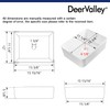 Rectangle Vessel Sink, Deervalley DV-1V0048 Liberty 16" x 12'' White