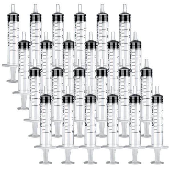 Syringe 5 ml, Pack of 24 Plastic Syringe, Plastic Syringe,