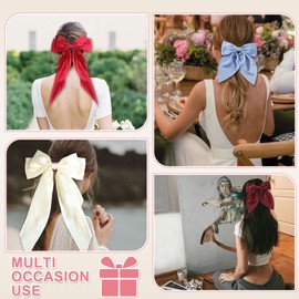 Adorn Yourself with 6Pcs Hair Bows for Women - Stunning Silky Satin Hair Bows and Cute Bow Clips for Girls, Must-Have Hair Accessories Gifts