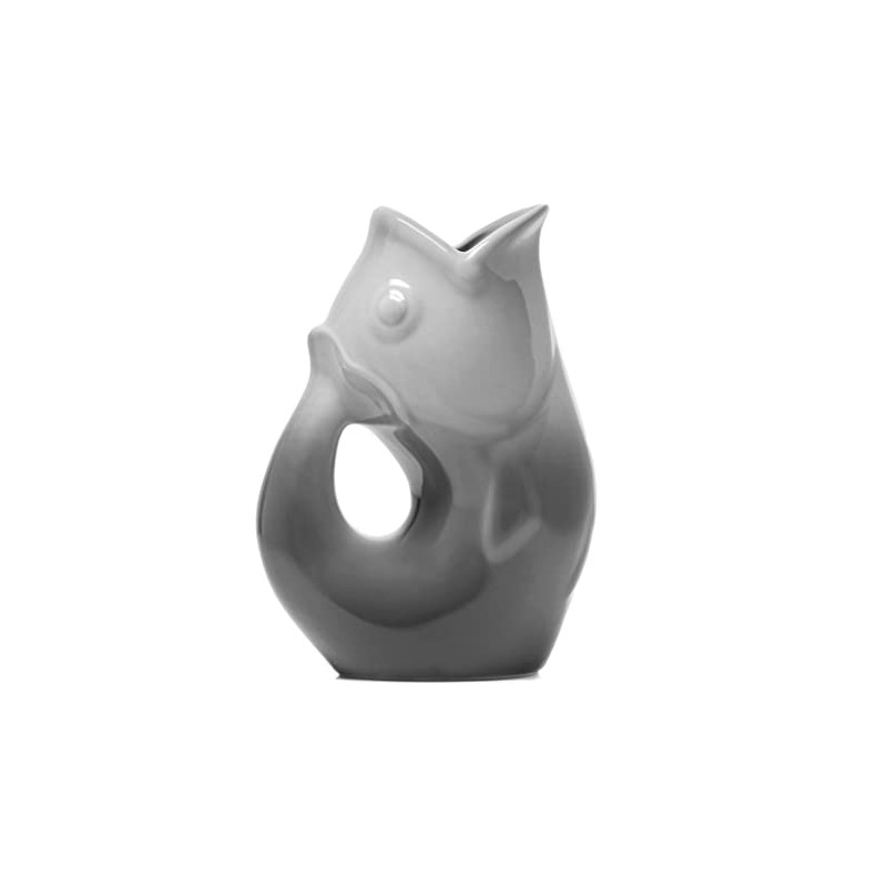 Gurgle Pot Ombre Grey Ceramic Beverage Jug 42 Ounce Gurgling