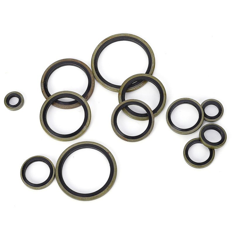 240pcs 6\8\10\12\14\16\18\20\22\24\27\30mm Metal Rubber Sealing Oil Ring Drain Plug Gasket
