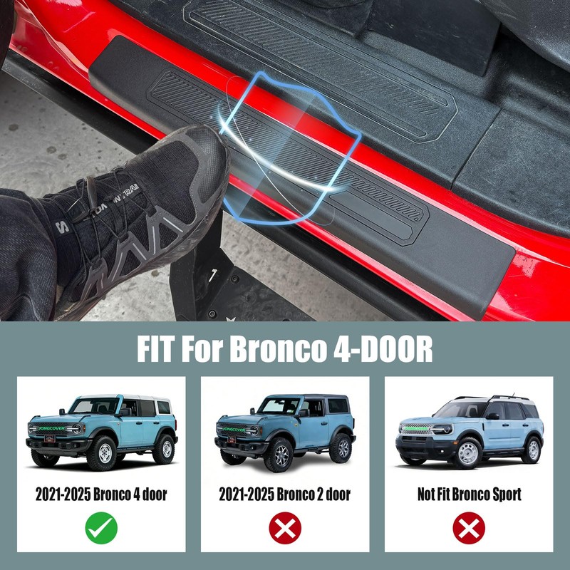 JONGCOVER Door Sill Guards Compatible with Bronco 2021 2022 2023