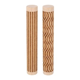 HARFINGTON 2pcs Wood Clay Roller 4" Straight Lines Curved Lines Pattern Rolling Pins Wood Rollers Pottery Tools Wood Grain Texture Rollers for Clay Baking Dough Playdough DIY