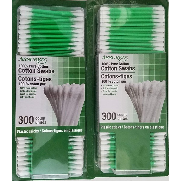 Double Tip 100% Pure Cotton Swabs 300 Tips/Pk Pink Sticks 2 Packs