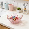 Golden-edged pink Flower Glass Ring Dish, Jewelry Tray Ring Holder