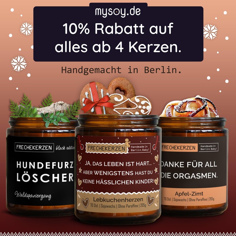 Lustige Deko Duftkerze mit Spruch für Männer & Frauen |