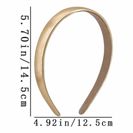 Heogacinlia 4 PCS Headbands for Women Satin Hair Band Non Slip Elastic Trendy Headpiece Thick Solid Color Headbands Fashion Fall Hair Accessories for Girls (4 Colors