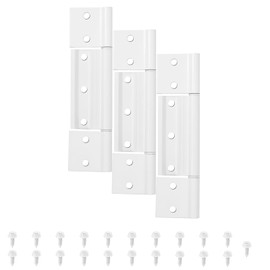 Aocies 3-Pack Matte White Screen Door Hinges, 1/8 Inch Grooved Center Storm Door Hinge Aluminum for Interior Exterior Kitchen Cabinet, Most Screen Doors