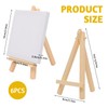 FORYNXHWIN 6Pcs Mini Canvas Easel Set, Wooden Mini Easel, Canvas