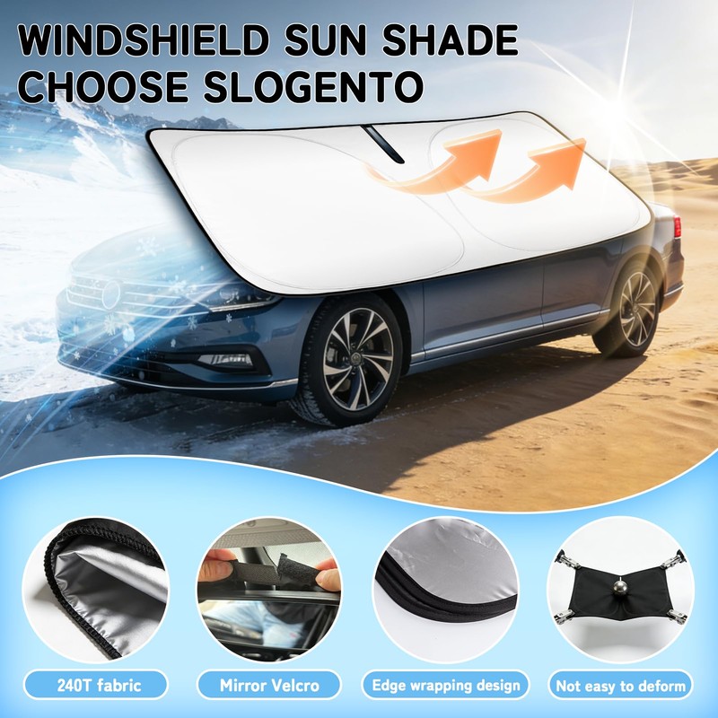 SLOGENTO Custom Fit Windshield Sun Shade for Nissan Frontier 2022-2026,