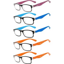 5 Pairs Reading Glasses Fashion Ladies Readers Spring Hinge lens +1.0