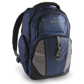 Perry Ellis Men's P19 Business Laptop Backpack with Tablet Pocket, Navy, One Size