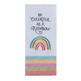 Kay Dee Designs Sweet Little Pleasures Embroidered Tea Towel, Colorful As A Rainbow