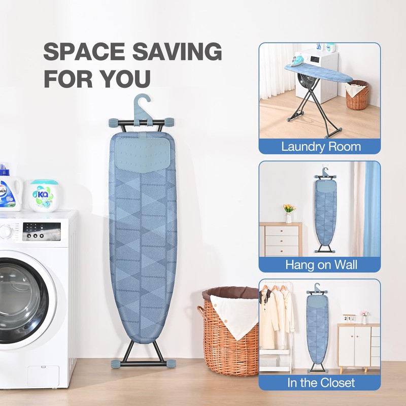 APEXCHASER Ironing Board with Iron Rest, Compact and Space Saver