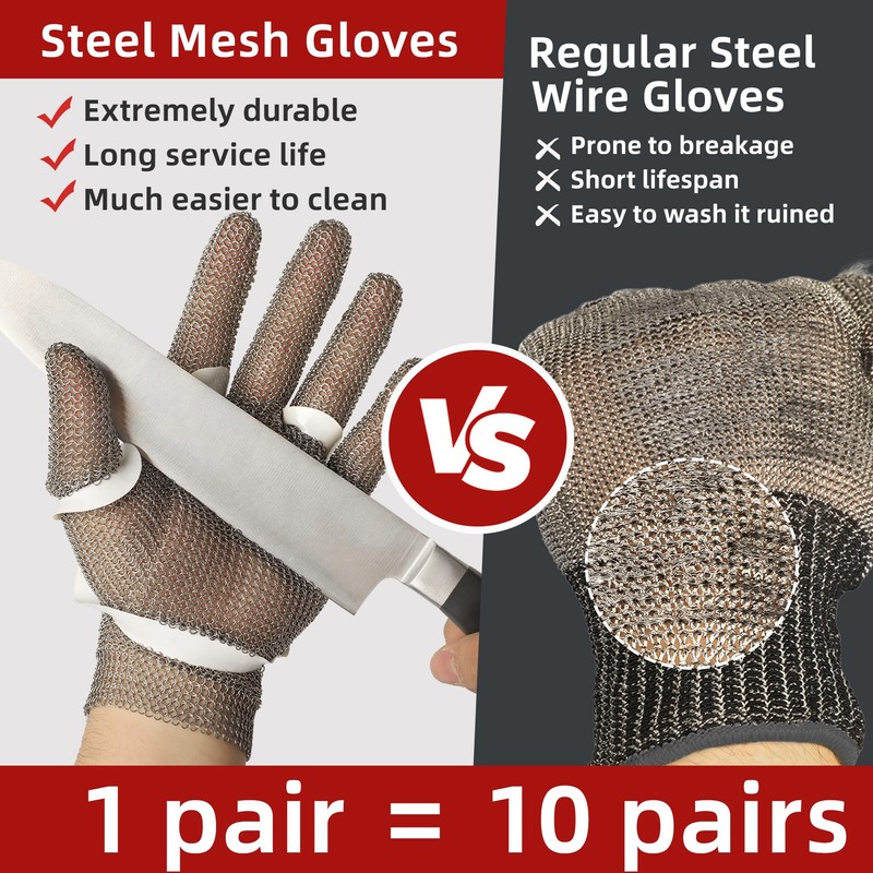Schwer A9 Cut Resistant Metal Mesh Chainmail Glove, PM5201, 1