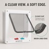Cat Door with Clear Swing Flap & Brush Seal, 4-Way