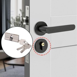 Homefantasy Double Cylinder Lock Cylinder, 34 x 34 mm, Profile Cylinder, Door Cylinder Lock Cylinder, Cylinder Lock, Door Lock, Lock with Key and 6 Keys, for All Types of Doors