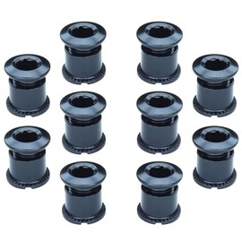 FregocS Bicycle Chainwheel Chainring Black Bolts Nuts Convenient Set of 10 (10 Pieces for Double) Durable Steel BIC-CRBt-WW_BLK