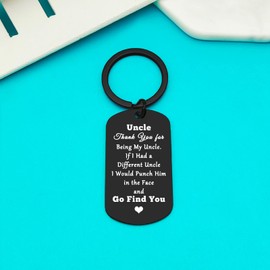 Ximalun Uncle Gifts Keyring Christmas Birthday Gifts for Uncle Thank You for Being My Uncle Keyring Uncle Gifts from Niece Nephew Thanksgiving Day Fathers Day Gift for Uncle