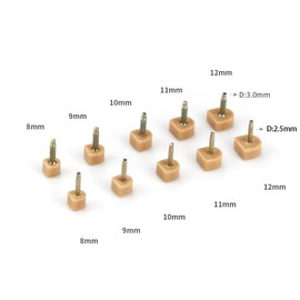 Kit de repuesto de puntas de tacón alto, tapas negras de repuesto para reparación de tapas, tacos en forma de U, 20 pares de clavos de 2,4 mm y 3 mm con tamaño 8 x 8 mm 9 x 9 mm 10 x 10 mm 11 x 11 mm 12 x 12 mm