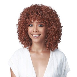 Bobbi Boss Human Hair Blend Wig - MOG001 HALLE, High Heat Resistant Wigs (1B)
