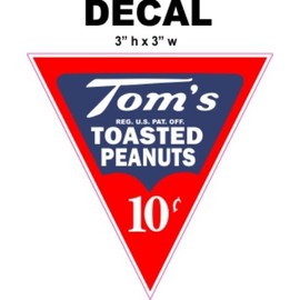 Tom's 10 Cents Toasted Peanuts Decal, Great for Dioramas, Gumball Machine & More