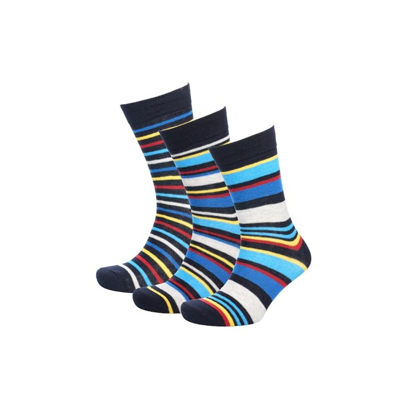 Budget Gifts 12 Pairs - Men's Socks Multicoloured Cotton Rich