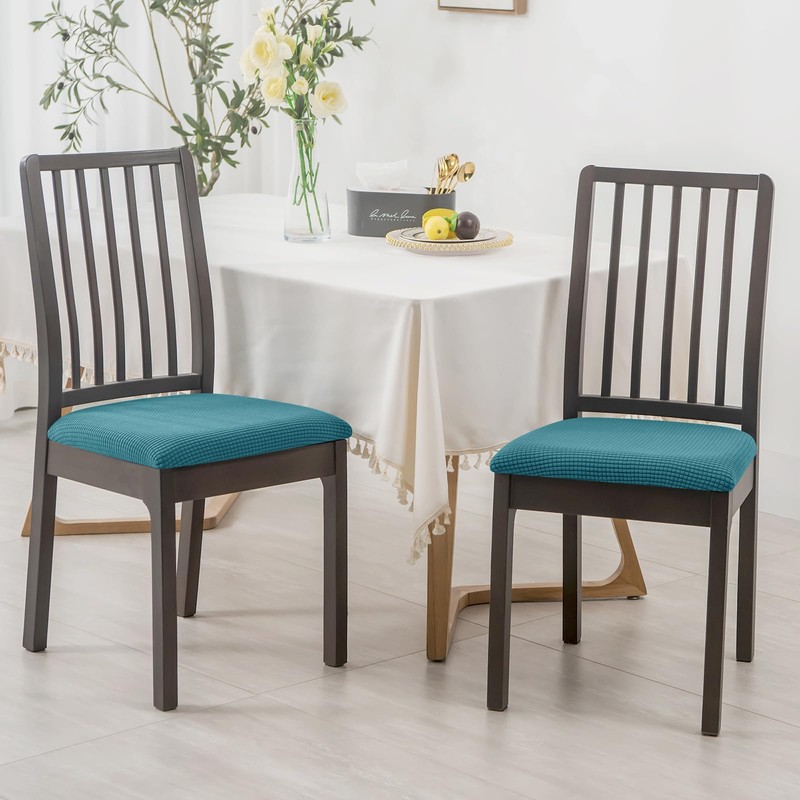 HOMECOVER Seat Covers 6 Pieces, Stretch Jacquard Chair Seat Covers