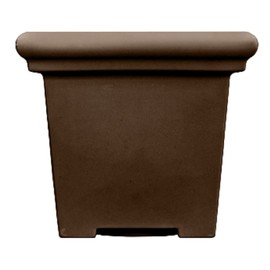 The HC Companies 20" Premium Plastic Terrazzo Square Planter 20"x20"x17.63" in Chocolate Color