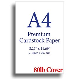 Heavyweight White A4 (8.3"x 11.7") Cardstock - Thick 80lb Cover (216 gsm) - 200 Sheets