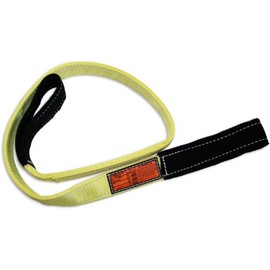 Stren-Flex EEF1-902CE-10 Type 3 Heavy Duty Nylon Flat Eye and Eye Web Sling with Wrapped Eyes, 1 Ply, 3200 lbs Vertical Load Capacity, 10' Length x 2" Width, Yellow