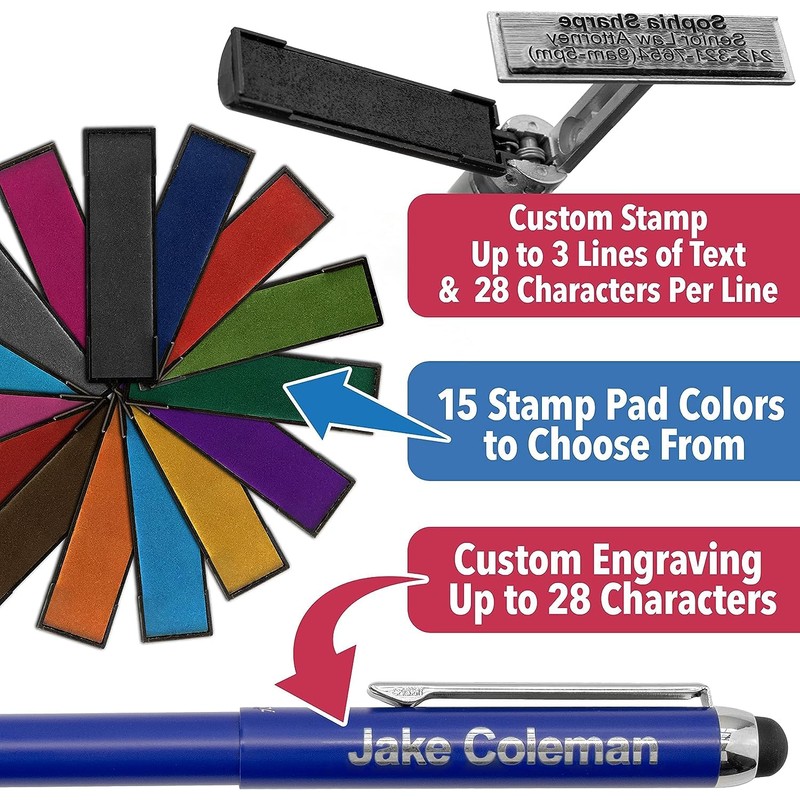 Heri Metal Signature Stamp Pen with Free Engraving - Black