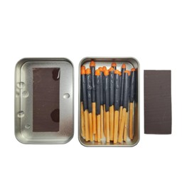 Survival Waterproof Matches Kit – 20/40/60 Fire Matches + Extra Striker in Metal Tin, Waxed Tinder Cords – Stormproof Windproof Fire Starter for Camping & Emergency (1 x Tin)