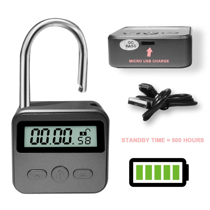 Metal Time Padlock - Multi-Function Timer Lock 99 Hours Max