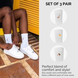 Made by Nami 3 Pairs of Funny Socks for Men and Women with Motif in Set Festival Accessories, Food set