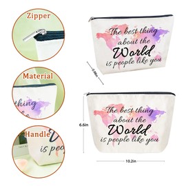 Canvas Zipper Pouch Small Makeup Bag Travel Makeup Bag Thank You Gift Appreciation Inspirational Gifts For Women Coworkers Female Friends