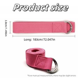 XINYUICEAN Yoga Strap Belt,Cotton Yoga Strap with Adjustable D-Ring Buckle,Yoga Belt for Stretching Yoga Exercise, Stretch Band for Pilates Workouts Yoga Fitness Improves Sitting (Pink)