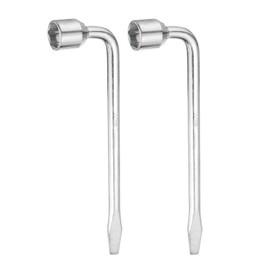 sourcing map 2pcs Car Spare Tire Lug Wrench 22mm CR-V Steel l Type Slotted End Hexagon Socket Wrench L-Shaped Tire Repair Tool for Automobile Repair