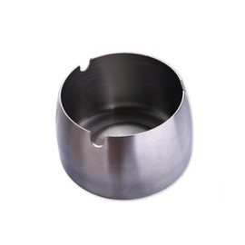 AKOAK 1 Pack Stainless Steel Round Thickening Anti-fall High Temperature Heat Resistant Ashtray, Living Room Desk Office Desk Ash Storage Tray Box