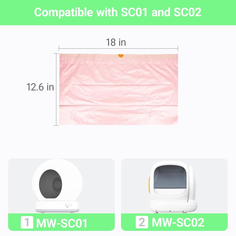 Cat Litter Box Liners Bags Compatible with MeoWant-SCO1 and MeoWant-SCO2